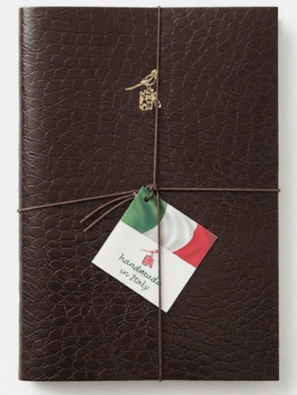 NWT! Set 3 BIEFFE Italy Lined Handmade Notebooks BROWN Journal 5.5X 8" SNAKESKIN